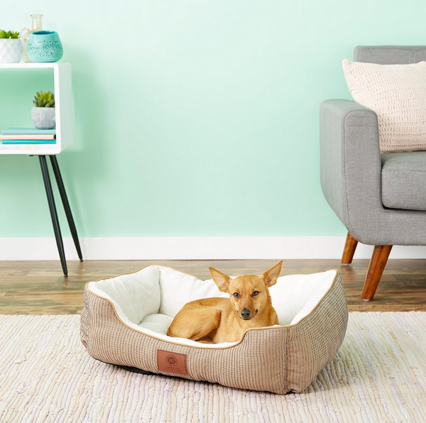 American Kennel Club AKC Box Weave Design Bolster Cat & Dog Bed
