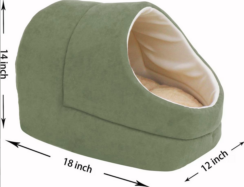 Jespet Cave Covered Cat & Dog Bed
