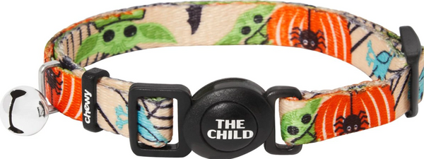 STAR WARS The Mandalorian The Child Pumpkin Cat Collar, 8 to 12-in neck, 3/8-in wide