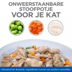 Hill's Healthy Cuisine Adult Sterilised stew with chicken & vegetables, with salmon & vegetables multipack cat