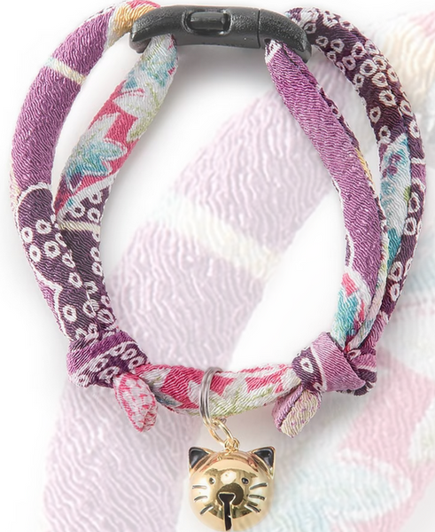 Necoichi Chirimen Fireworks Breakaway Cat Collar with Bell