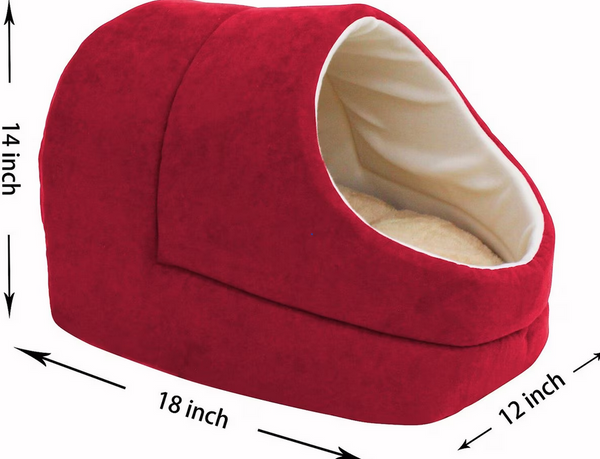 Jespet Cave Covered Cat & Dog Bed