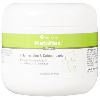 VetOne KetoHex Antiseptic Pet Wipes, 50 count