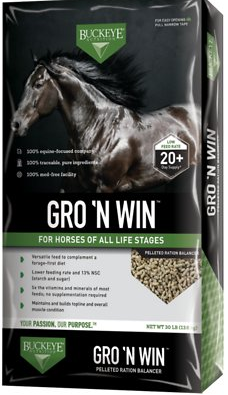 Buckeye Nutrition Gro 'N Win Pelleted Horse Feed, 30-lb bag