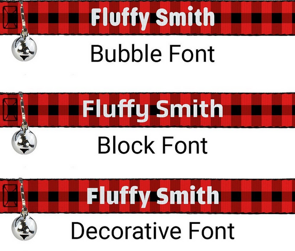 Buckle-Down Personalized Breakaway Cat Collar with Bell, Buffalo Plaid