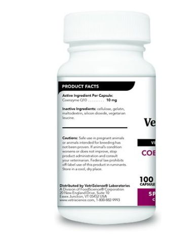 VetriScience Coenzyme Q10, 10mg Dog & Cat Capsules, 100 count
