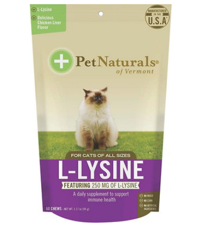 Pet Naturals L-Lysine Cat Chews, 3.74-oz, 60 count