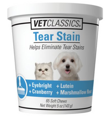 VetClassics Tear Stain Soft Chews Dog & Cat Supplement, 65 count